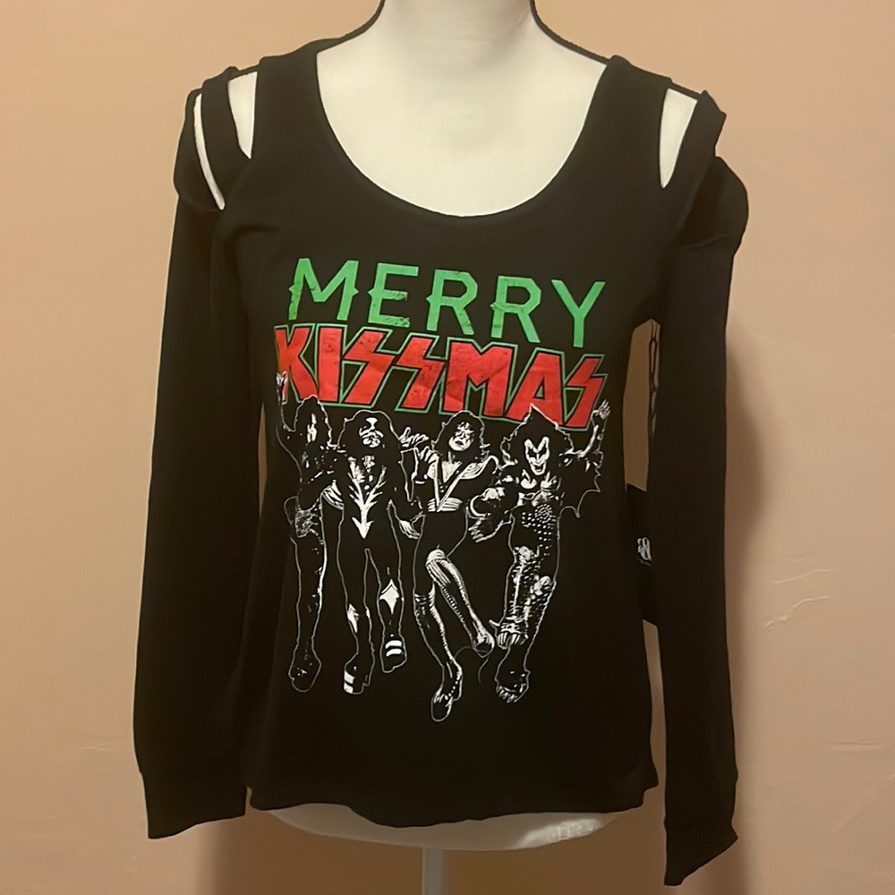 Rock and republic size small black Marry Kissmass “kiss” music shirt Small